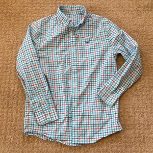 EUC vineyard vines kids Multicolor Plaid Shirt, size M 12-14